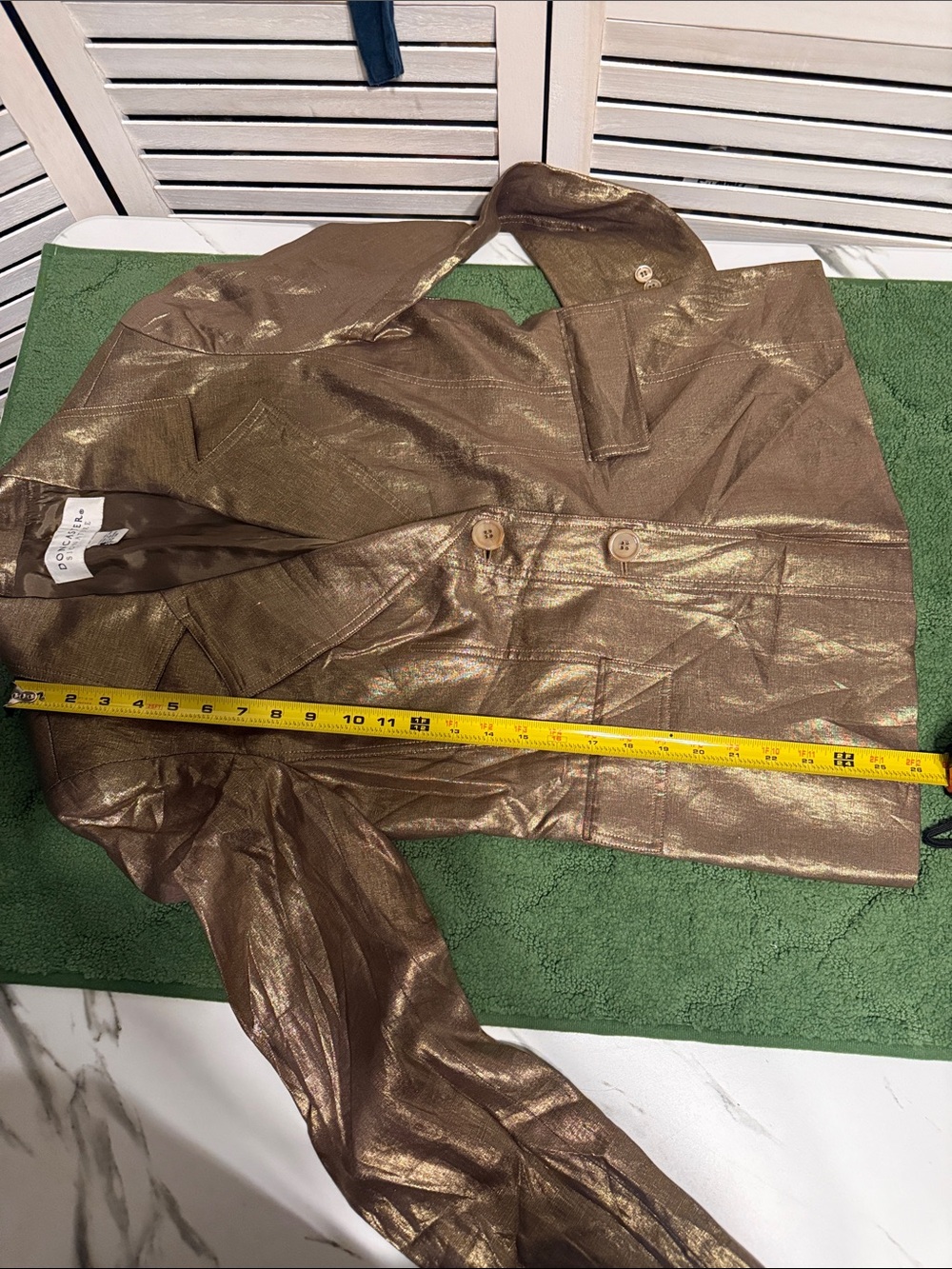 Doncaster Signature Metallic Gold Linen Blazer. Size 10 - Picture 11 of 12